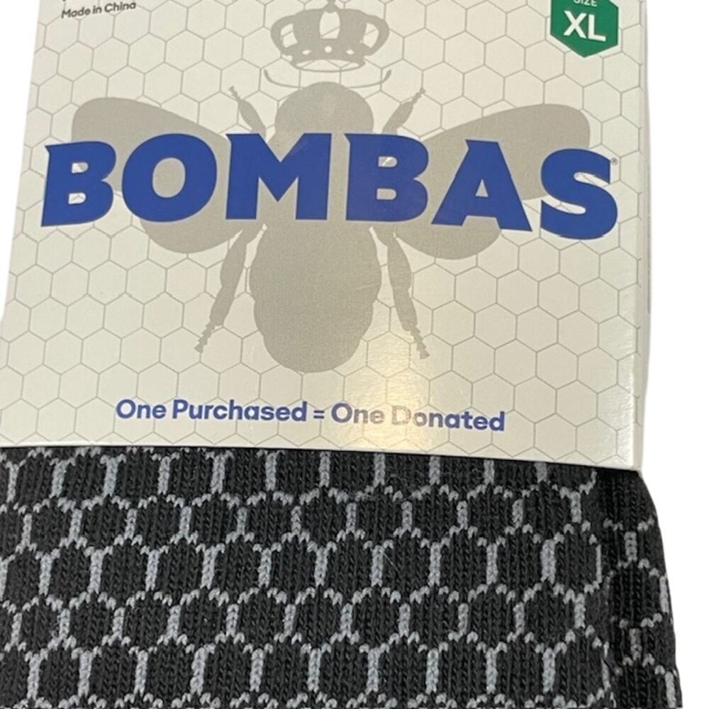Bombas, ( Youth) Slippers Blue/Socks-Black Bee/Honeycomb Arch Support - Picture 6 of 8